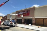 Just around the corner. The new sign for Grocery Outlet went up on Monday, July 29. The store is scheduled to open Aug. 29 in Lemoore's Gateway Plaza Shopping Center.